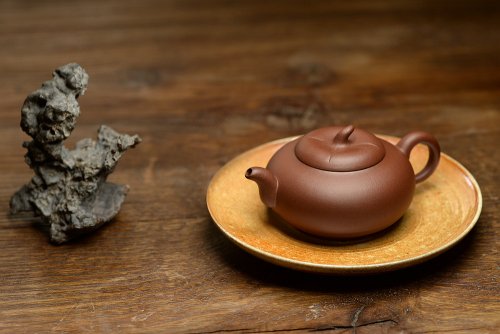 王微紫砂壶 王微丙申年全手新品 做工精致 灵巧秀雅  柿圆壶 原矿黑星土