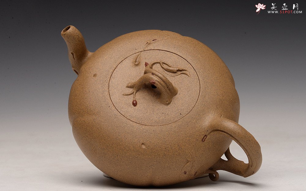 紫砂壶图片：高雪琴新作 优质老段泥 贴叶灵动 大口实用 全手春趣 - 美壶网