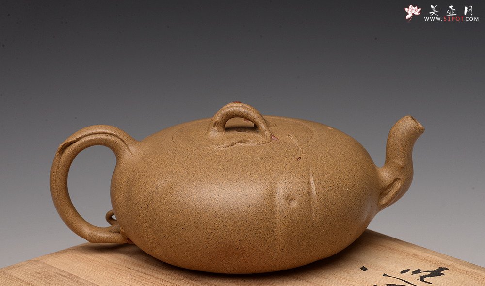 紫砂壶图片：高雪琴新作 优质老段泥 贴叶灵动 大口实用 全手春趣 - 美壶网