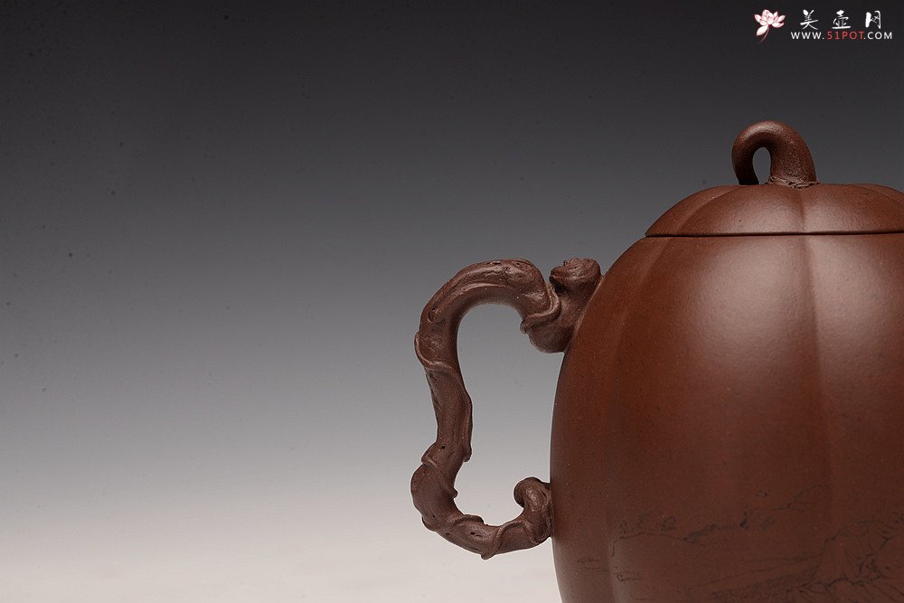 紫砂壶图片：顾正芳精品全手 原创作品 花货技法精湛  甜瓜 赵辉老师精刻 - 美壶网