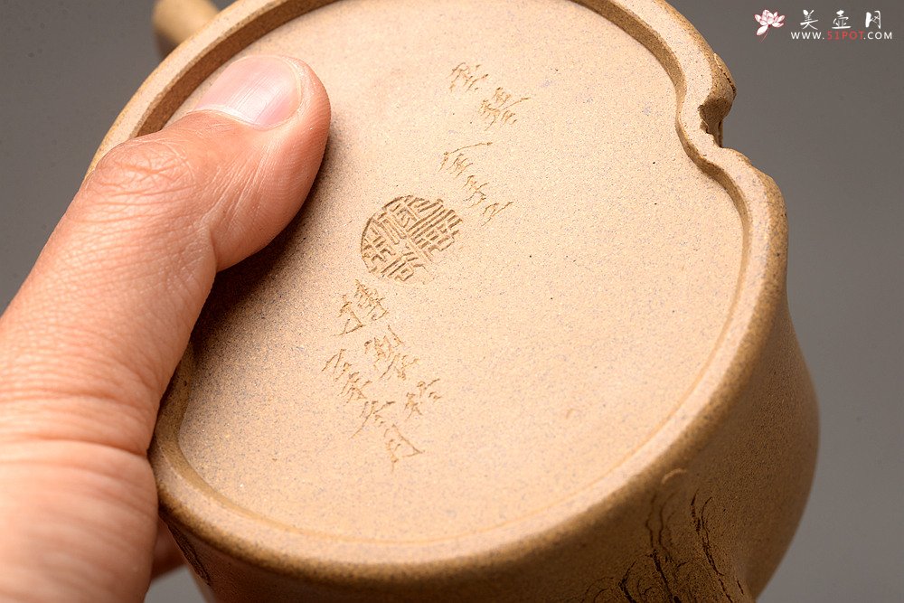 紫砂壶图片：高雪琴全手新作 优质段泥 端庄丰润 缎松 松皮逼真 - 美壶网