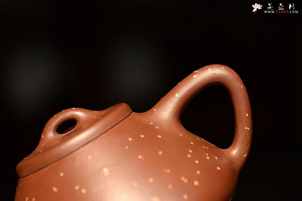 紫砂壶图片：骨肉均挺 迷人铺砂 巧克力之全手子冶石瓢 - 美壶网