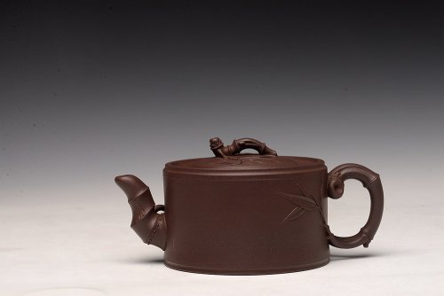 顾正芳紫砂壶 顾正芳丙申春作品 温文尔雅  贴叶精湛 全手竹段  原矿紫泥