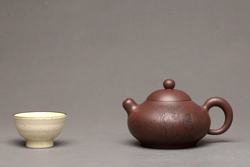 谭华斌紫砂壶 谭华斌近作 道洪风格之珠韵 刀法精炼 美壶特惠 原矿紫泥