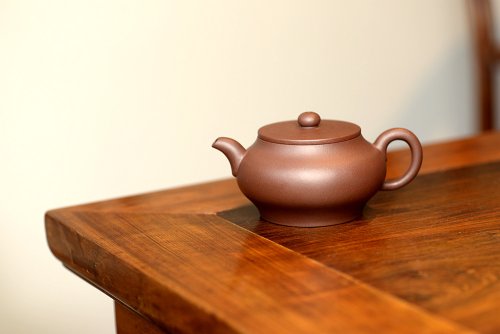 王微紫砂壶 王薇丙申年春全手新作 上下刹凹 大口实用 虚扁 原矿紫泥