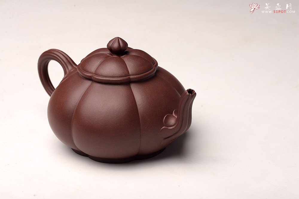 紫砂壶图片：气韵流畅 绽放之美 全手筋囊佳器 六瓣莲花 - 美壶网