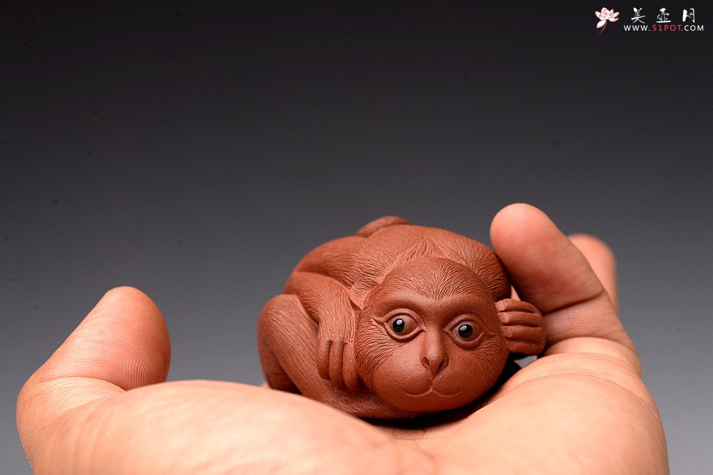 紫砂壶图片：刘祥新品 可人小猴 做工精致 把玩茶宠 - 美壶网