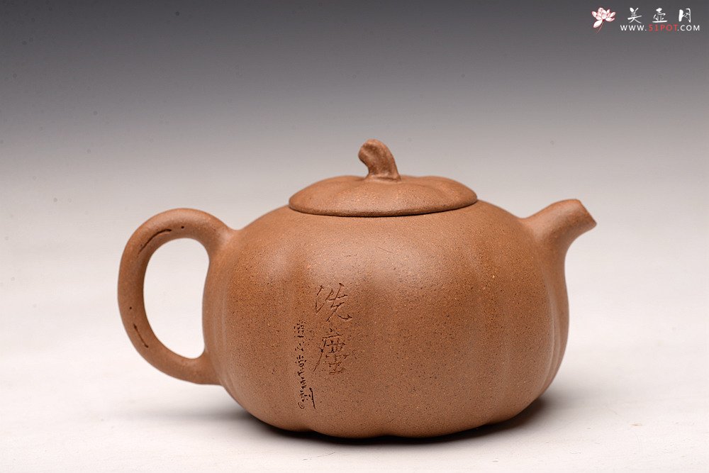紫砂壶图片：姜建荣全手玩味小南瓜 田园清趣 游心堂主人装饰 - 美壶网