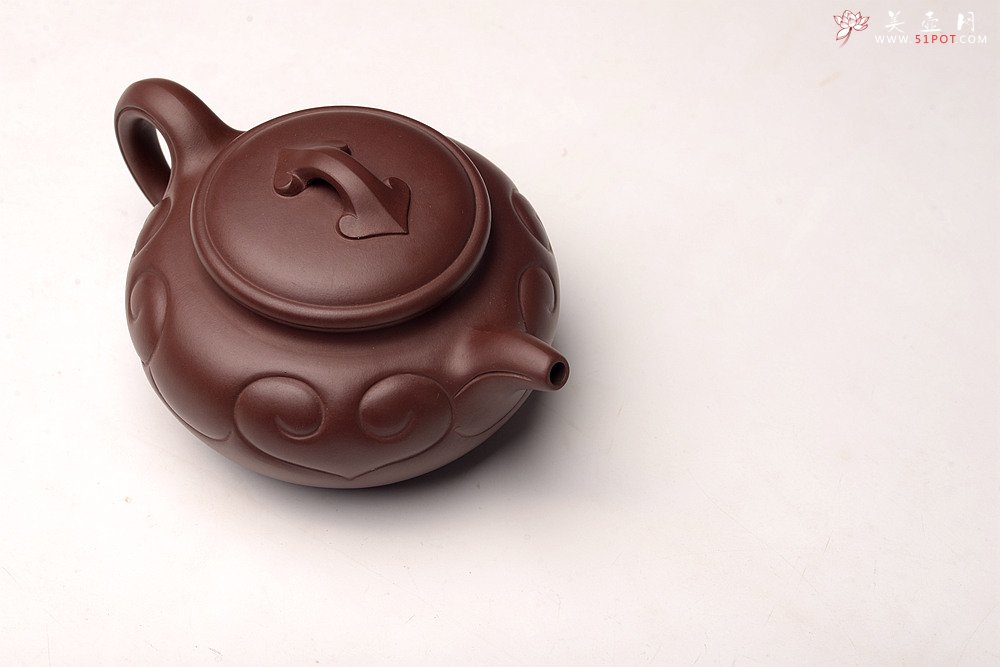 紫砂壶图片：顾小英丙申作品  优质老紫泥  仿古如意 大气稳重 - 美壶网
