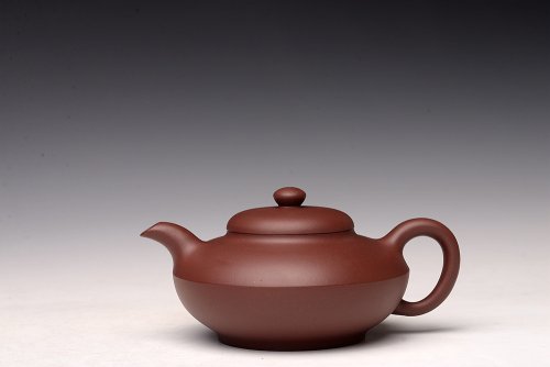 俞欣荣紫砂壶 俞欣荣乙未年初冬作品 器形古朴老味足 清式合欢 实用佳器 枣红泥