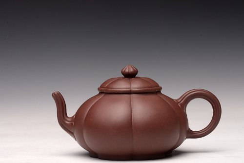 蔡旭伟紫砂壶 气韵流畅 绽放之美 全手筋囊佳器 六瓣莲花 原矿紫泥