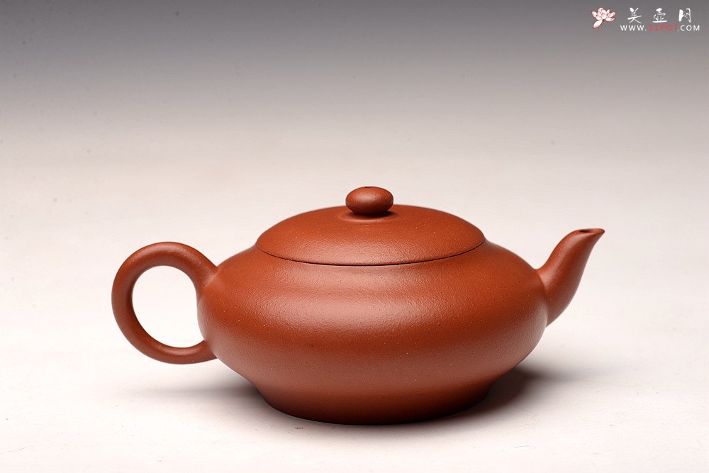 紫砂壶图片：王薇丙申全手 大口实用 清秀合手 小红泥虚扁 - 美壶网