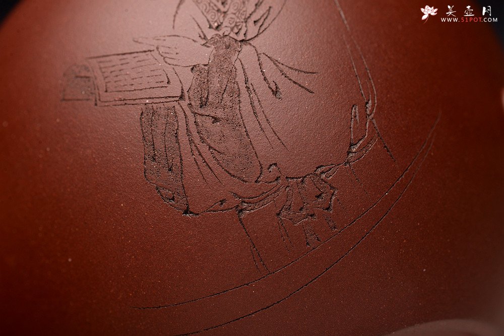 紫砂壶图片：饱满圆润 陈国良款式  一粒珠 游心堂主人装饰 - 美壶网