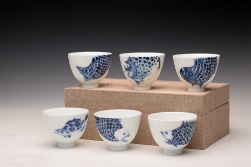 美壶定制紫砂壶 大生（姜寅）玩瓷 年年有余系列 趣味十足 ~ 品茗对杯 