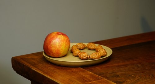 施盛溢-游心堂紫砂壶 游心堂主人细刻 文气十足 干泡台 赏盘/文盘 