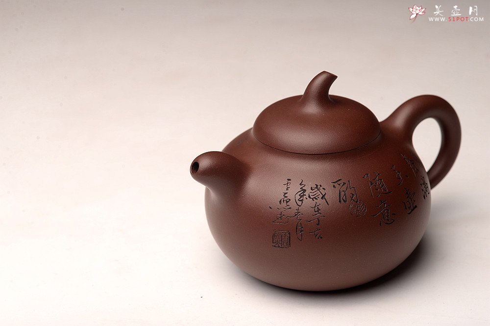 紫砂壶图片：张云熙精品之作 富有逸趣 传统器形 饱满可人 童子接福 茄瓜 - 美壶网