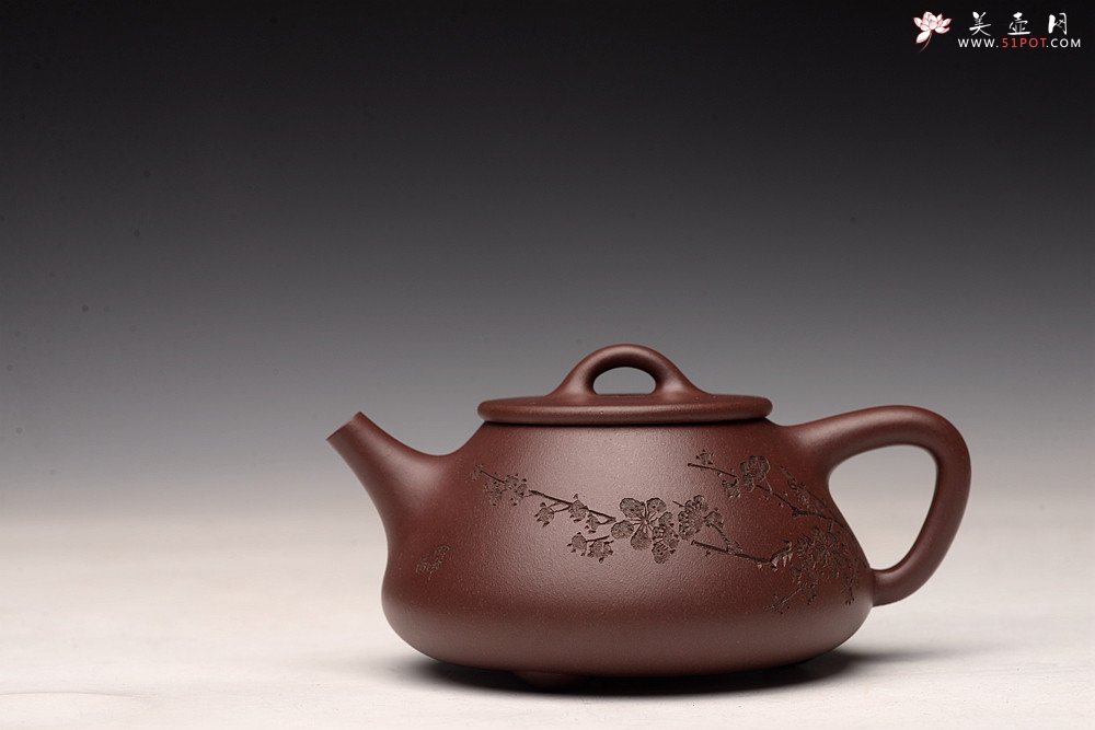 紫砂壶图片：梅骨兰香 全手子冶石瓢 骨肉均挺之精品 - 美壶网