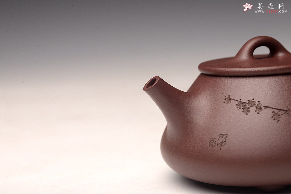 紫砂壶图片：梅骨兰香 全手子冶石瓢 骨肉均挺之精品 - 美壶网