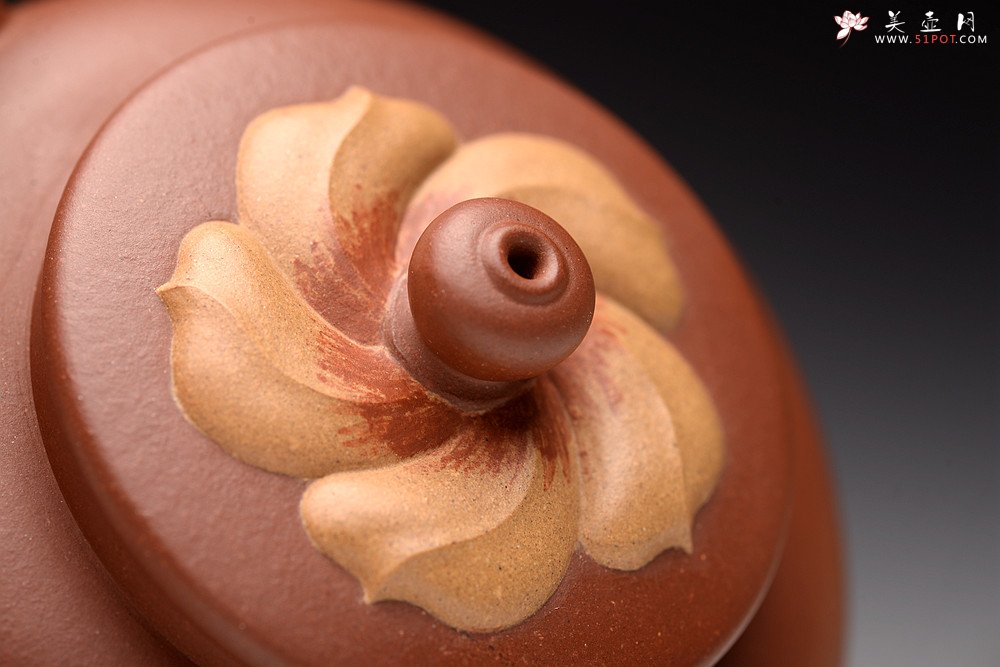 紫砂壶图片：优质底槽青 别具新意 全手锦上添花~ 炮管直流 - 美壶网