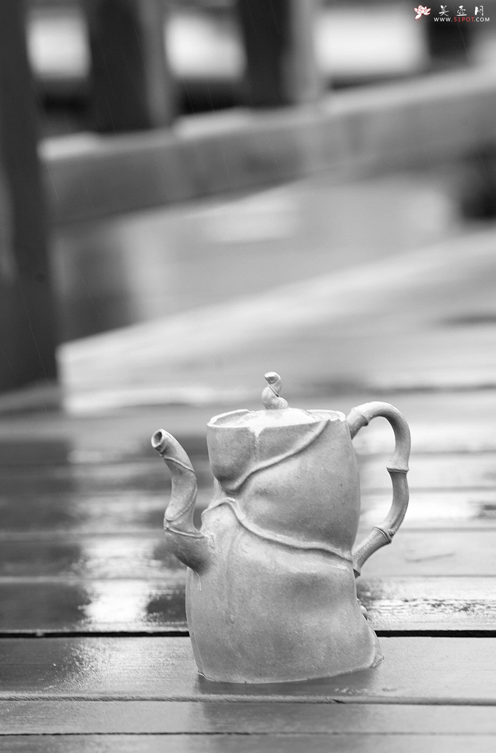 紫砂壶图片：林秀明丙申夏全手原创 摹竹韵寓隐逸之风  隐逸 养怡之福可得永年 - 美壶网