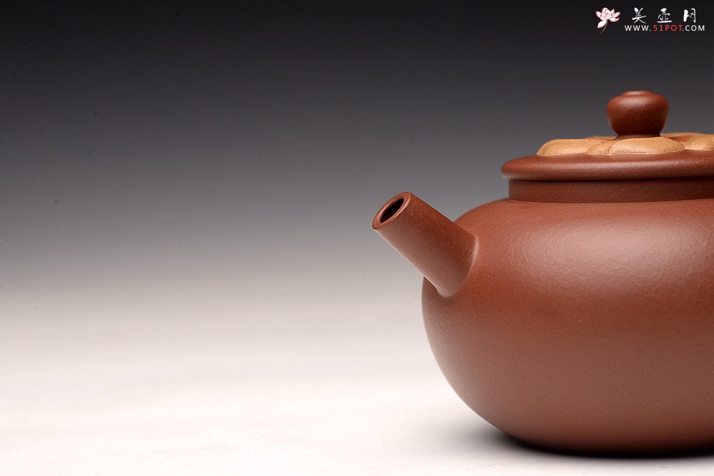 紫砂壶图片：优质底槽青 别具新意 全手锦上添花~ 炮管直流 - 美壶网