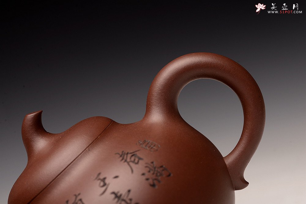 紫砂壶图片：张云熙精品之作 富有逸趣 传统器形 饱满可人 童子接福 茄瓜 - 美壶网