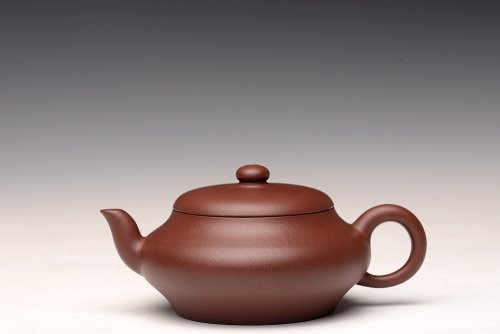 邵春良紫砂壶 邵春良近作  光素经典 传统全手技法 上下均刹凹 扁灯 优质老清水 原矿清水泥