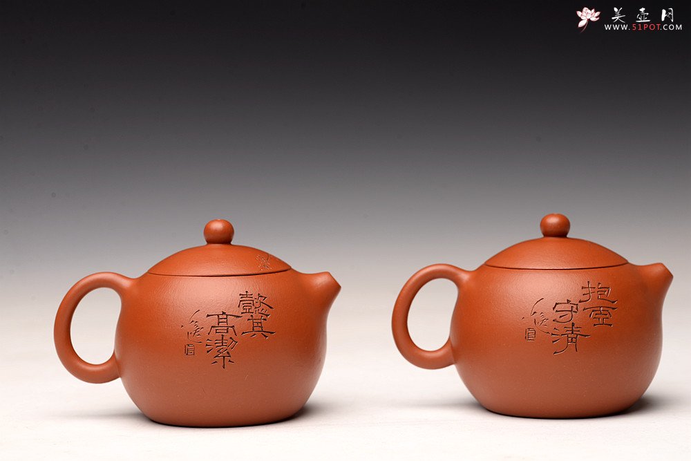 紫砂壶图片：传统经典 娇艳小巧 徐亚春全手西施  陆轶舟老师装饰 梅竹双清 - 美壶网