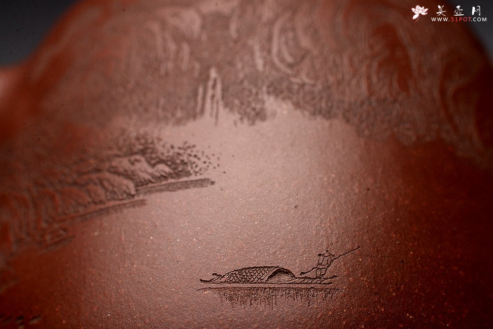 紫砂壶图片：通景山水 丰润挺拔  优质地槽青 全手大汉铎 - 美壶网