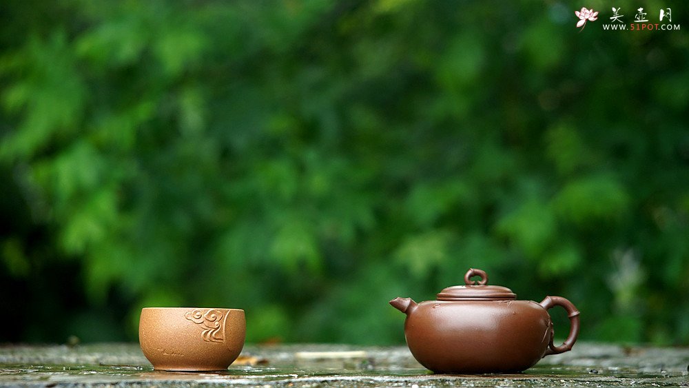 紫砂壶图片：实力派潘丹初丙申夏 优质紫泥  国画入壶 秀雅文气 全手原创福竹o(∩_∩)o - 美壶网