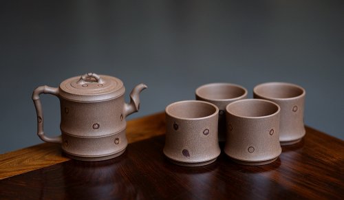 储亚紫砂壶 储亚丙申夏全手新作 小秀竹套具 颇具难度 灵秀出尘 优质老段 老段泥