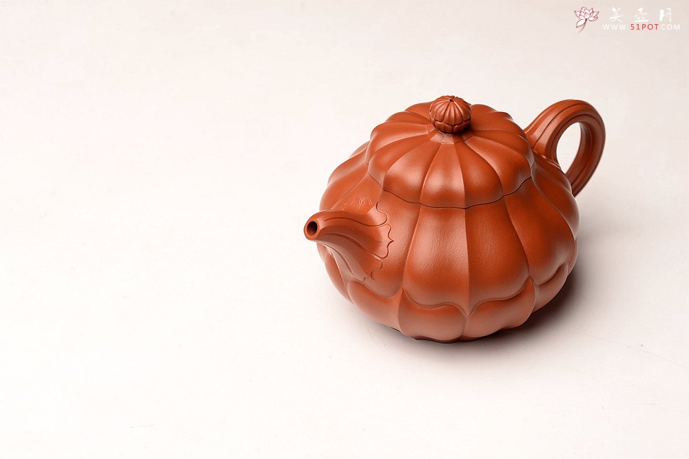 紫砂壶图片：精美之作 朱泥高合菱  做工细致 - 美壶网