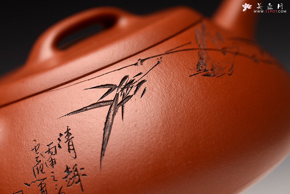 紫砂壶图片：张云熙丙申夏全手精品 雅致耐品 杀茶利器 新味朱泥石瓢 装饰文气 - 美壶网