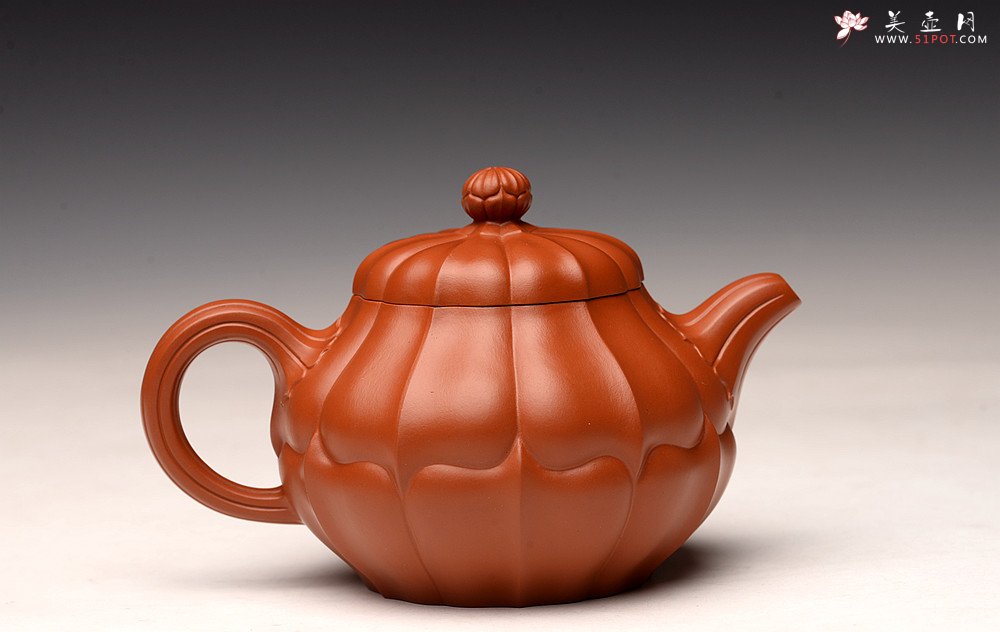 紫砂壶图片：精美之作 朱泥高合菱  做工细致 - 美壶网