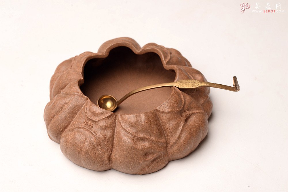 紫砂壶图片：林秀明丙申夏全手原创作品  文房雅器 龙鳞水盂 - 美壶网