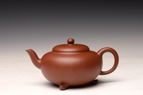 王微紫砂壶 王薇丙申秋全手新作 三足水平 线条流畅 做工精致 原矿清水泥