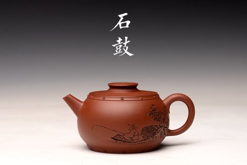 耿其群紫砂壶 型制耐品 精工实用 石鼓 原矿清水泥