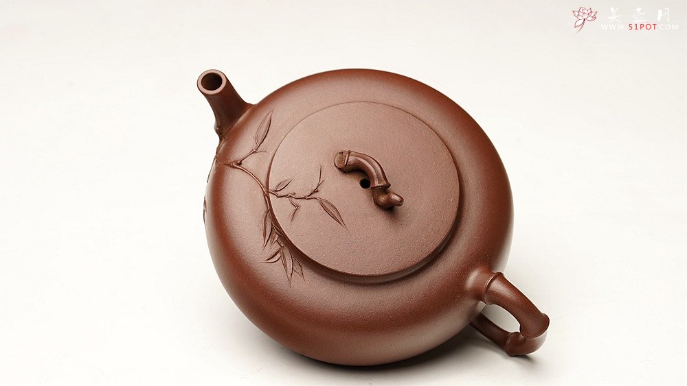 紫砂壶图片：潘丹初丙申秋 文气秀雅 原创作品 灵秀生动 全手紫竹~ 妙趣横生 - 美壶网