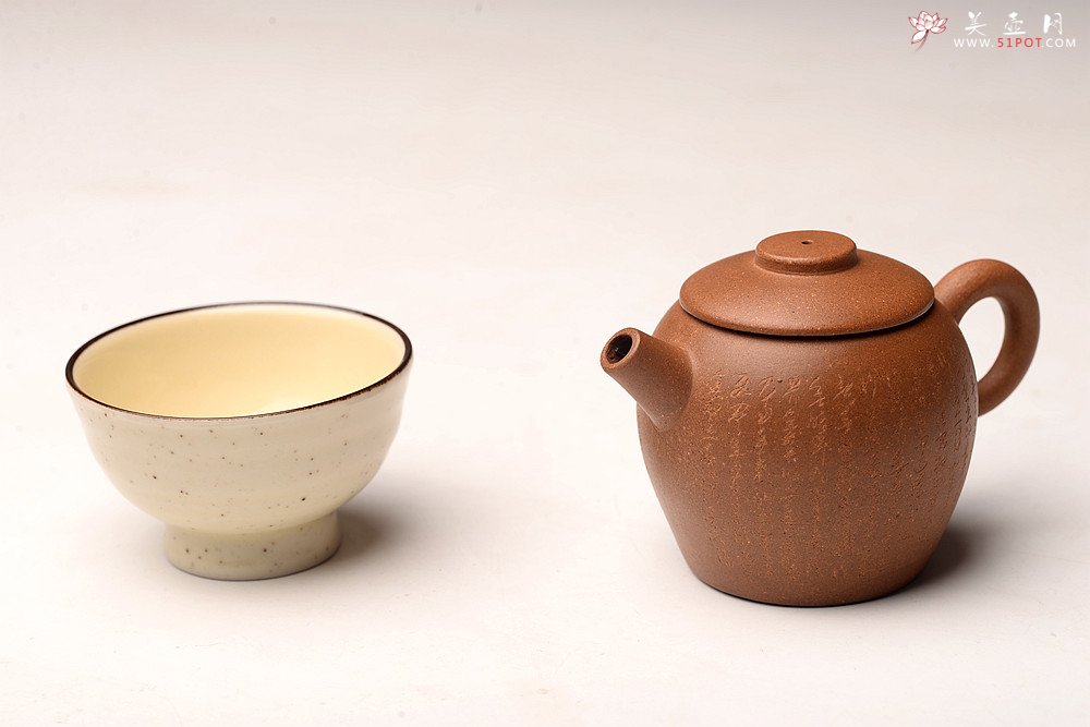 紫砂壶图片：摹古心经巨轮 古朴耐品 实用传神 古拙小炮 - 美壶网