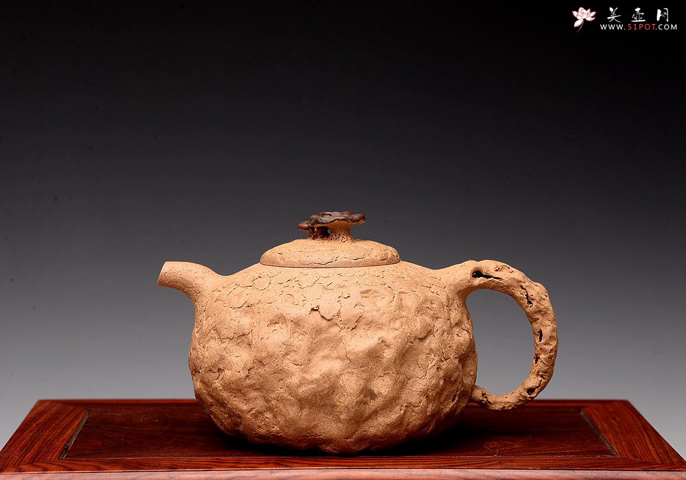 紫砂壶图片：肌理自然生动 全手薄胎灵芝龚春 古朴之味~~~沧桑质感 - 美壶网