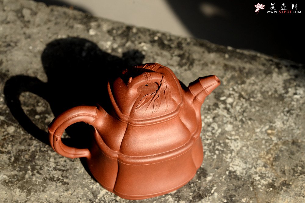紫砂壶图片：朱牧清新作 豪放大气 不拘小节 竹鼎 - 美壶网