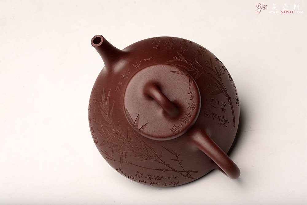 紫砂壶图片：周路健丙申夏摹古之作 张听刚装饰 文气隽永 致敬经典 全手子冶石瓢 - 美壶网