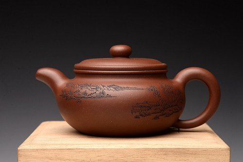 朱牧清紫砂壶 朱牧清新作 形神兼备 传统经典 扁腹 原矿清水泥