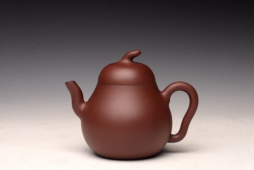 俞欣荣紫砂壶 俞欣荣丙申初夏新作 茄瓜 别具新意 线条流畅 美壶特惠  枣红泥