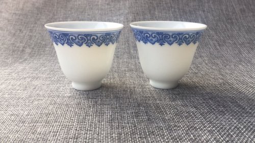 景德镇美杯紫砂壶 青花纹饰杯 