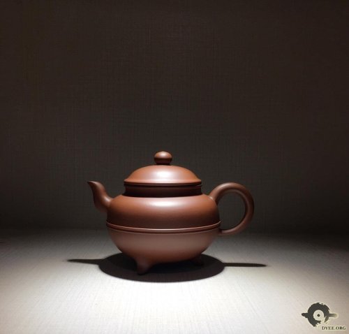 钱英紫砂壶 三足腰线壶欣赏 原矿清水泥