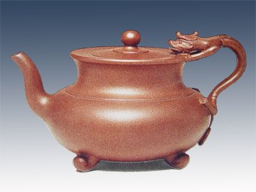 葛陶中紫砂壶 螭龙 