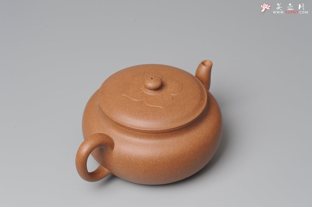 紫砂壶图片：全手工新作柿花 桂花泥 大口实用 - 美壶网