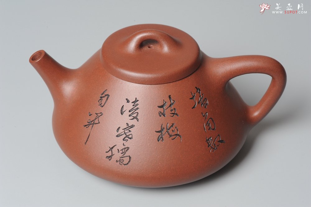 紫砂壶图片：袁冠定文气装饰 全手工子冶石瓢 - 美壶网