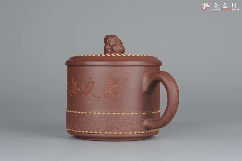 紫砂壶图片：美杯特惠 瑞狮杯 好料精工盖杯 - 美壶网